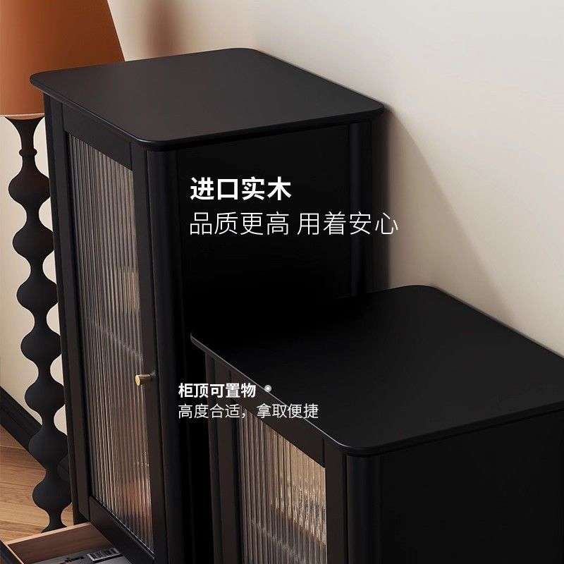 实木餐边柜简约现代客厅靠墙收纳储物茶水柜厨房落地置物柜高低柜