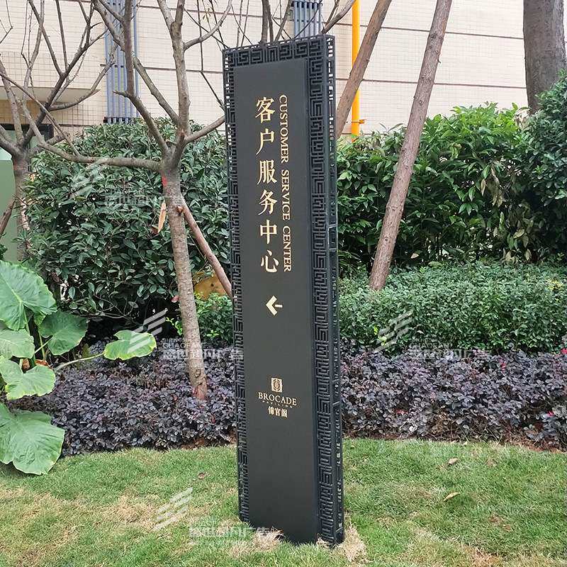 四川不锈钢导视牌立牌 小区停车场导向指示牌 地产标识精神堡垒