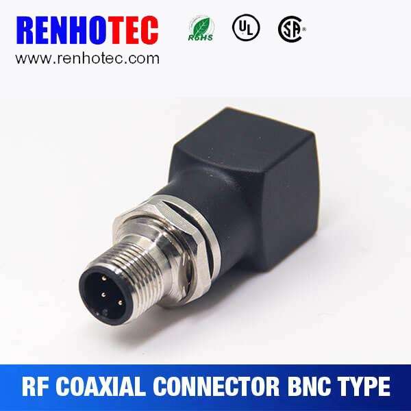m12公头转rj45母头转接头m12直式4pin穿墙转rj45直型连接器