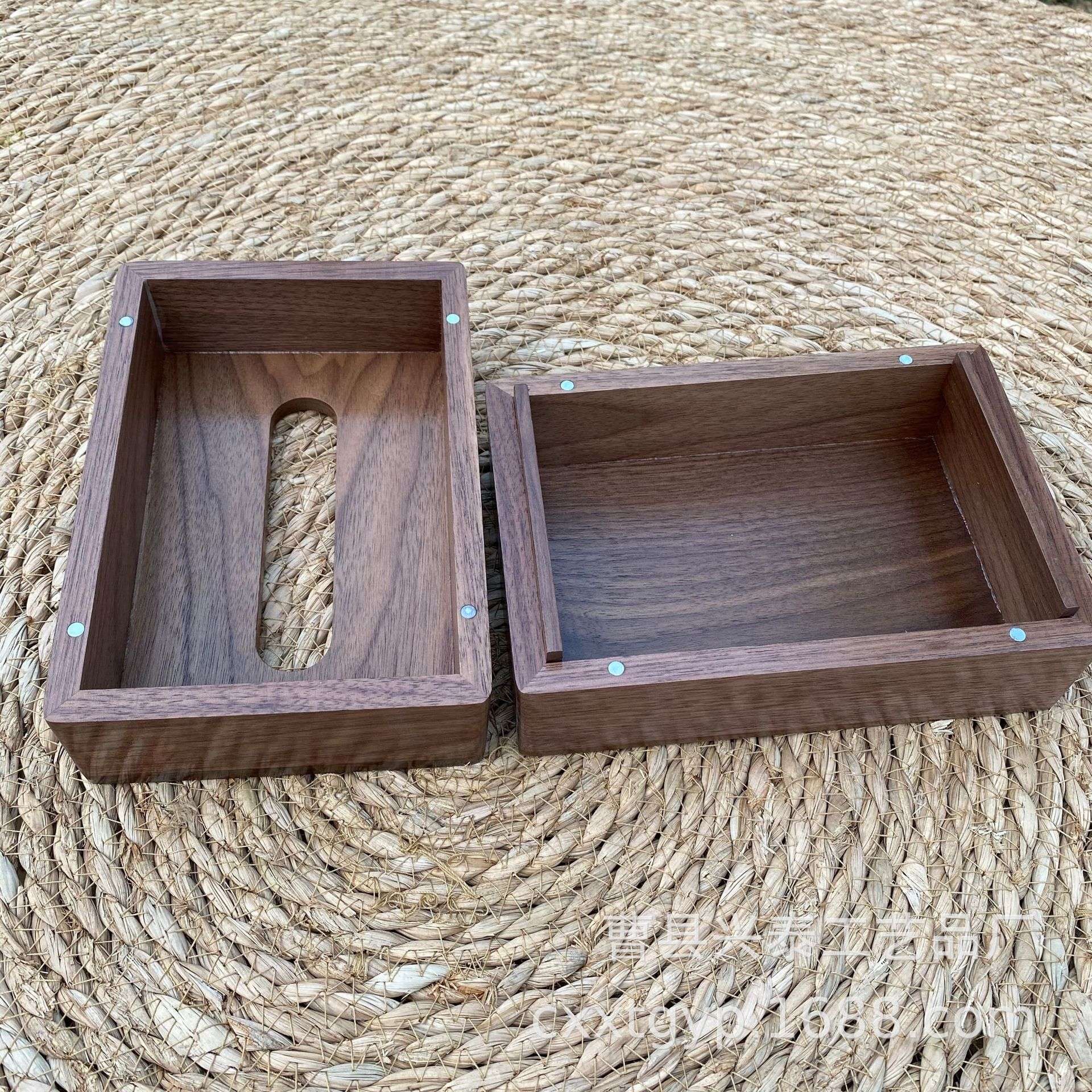 北美黑胡桃纸巾盒多用途纸抽盒家居办公餐厅摆件木制实木多功能