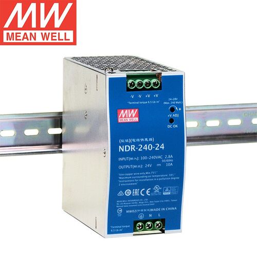 明纬NDR-240开关电源220V转24V导轨48V直流稳压DRP变压器电机DR