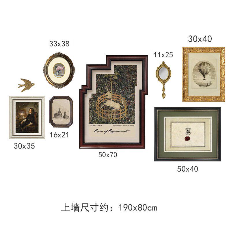 欧式小众装饰画 美式轻奢复古组合创意客K厅壁画法式沙发艺术挂画