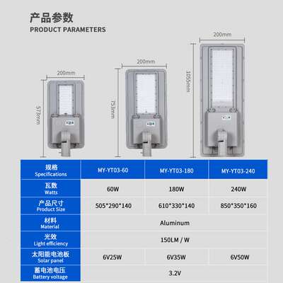 led solar street light 东南亚60W180W240W户外太阳能路灯