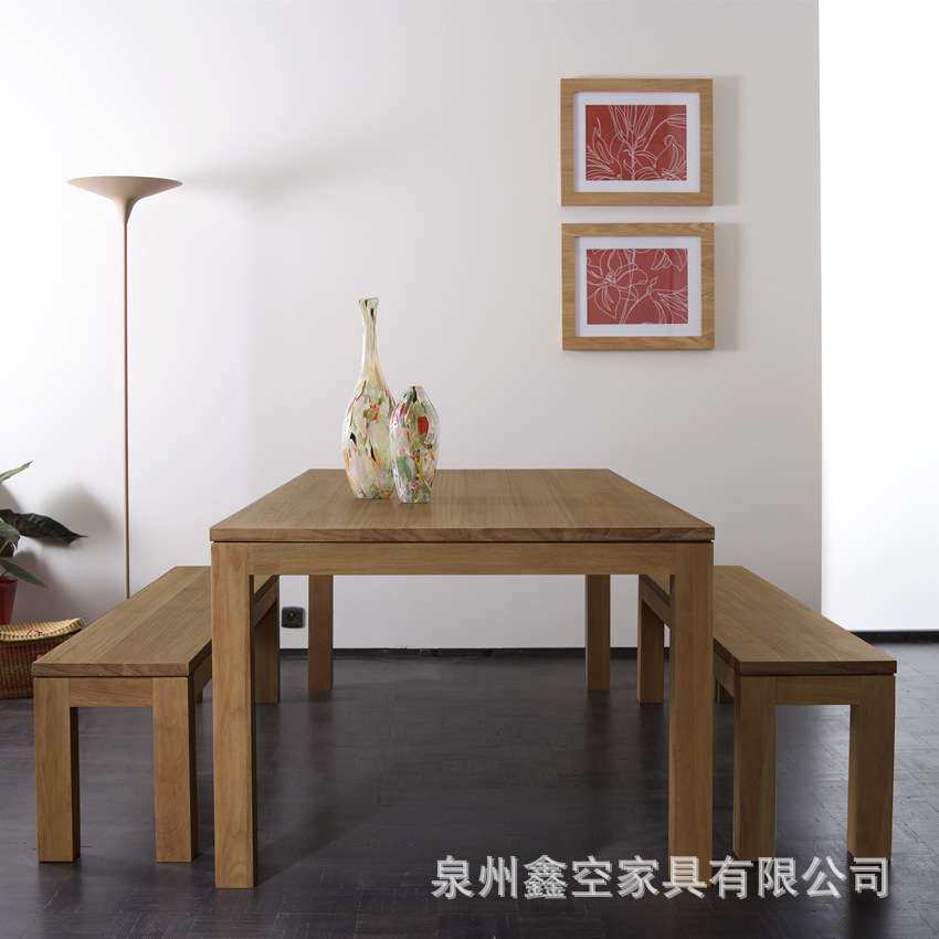 田园乡村风格全实木餐桌椅 家用客厅快餐店等 方形原木餐桌椅组合