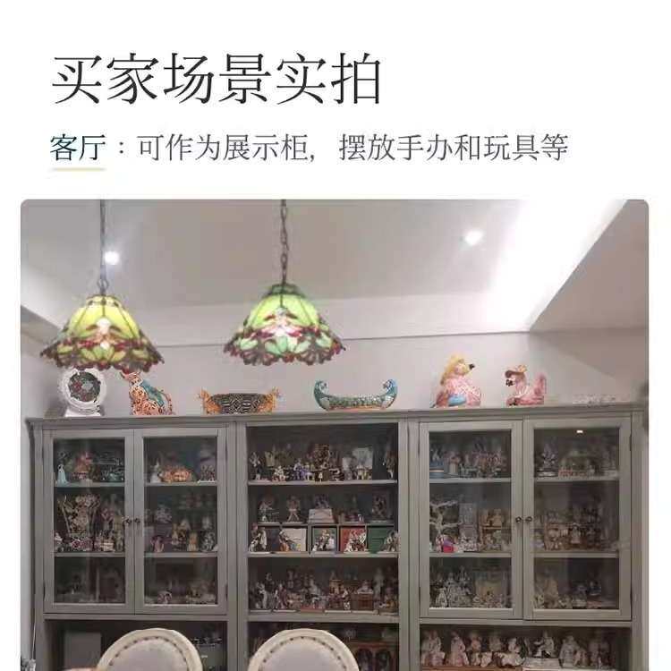 美式轻奢实木拱形书柜北欧简约置物柜新中式黑色法式复古边柜实木