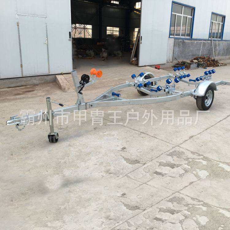 多功能热镀锌材质拖车架防汛玻璃钢冲锋舟快艇拖车装备