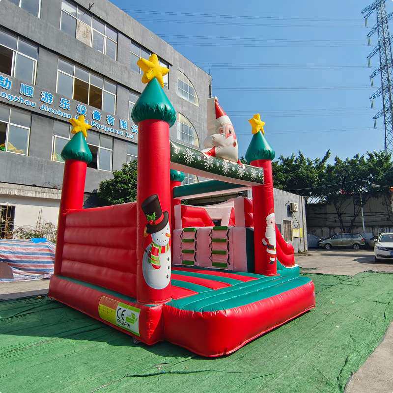 充气跳床滑梯组合体 节日主题儿童蹦床滑梯 二合一 耐磨加厚