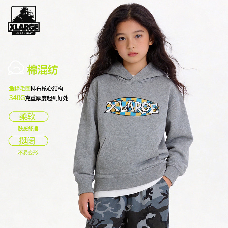 XLARGE2026春秋中大童连帽卫衣图片
