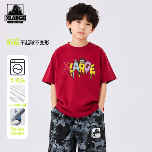 XLARGE儿童纯棉卡通圆领短袖T恤