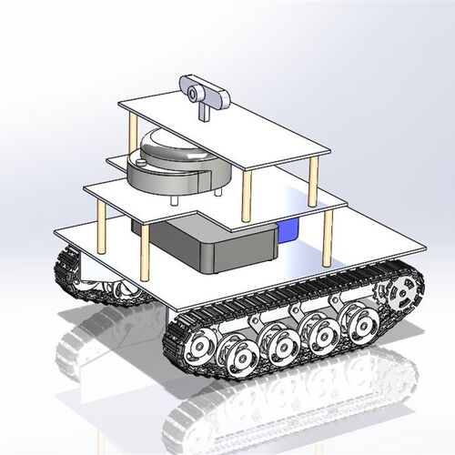 智能拍照履带机小车设计3D图纸sw模型传感器遥控器组件【505】