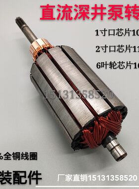 潜水泵转子 直流深井泵转子 48V60伏两用通用一二寸铜线电机线圈
