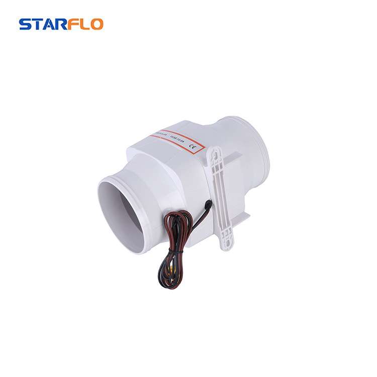 12V24v直流轴流厨房房车浴室干燥换气排风机游艇发动机舱直筒风机