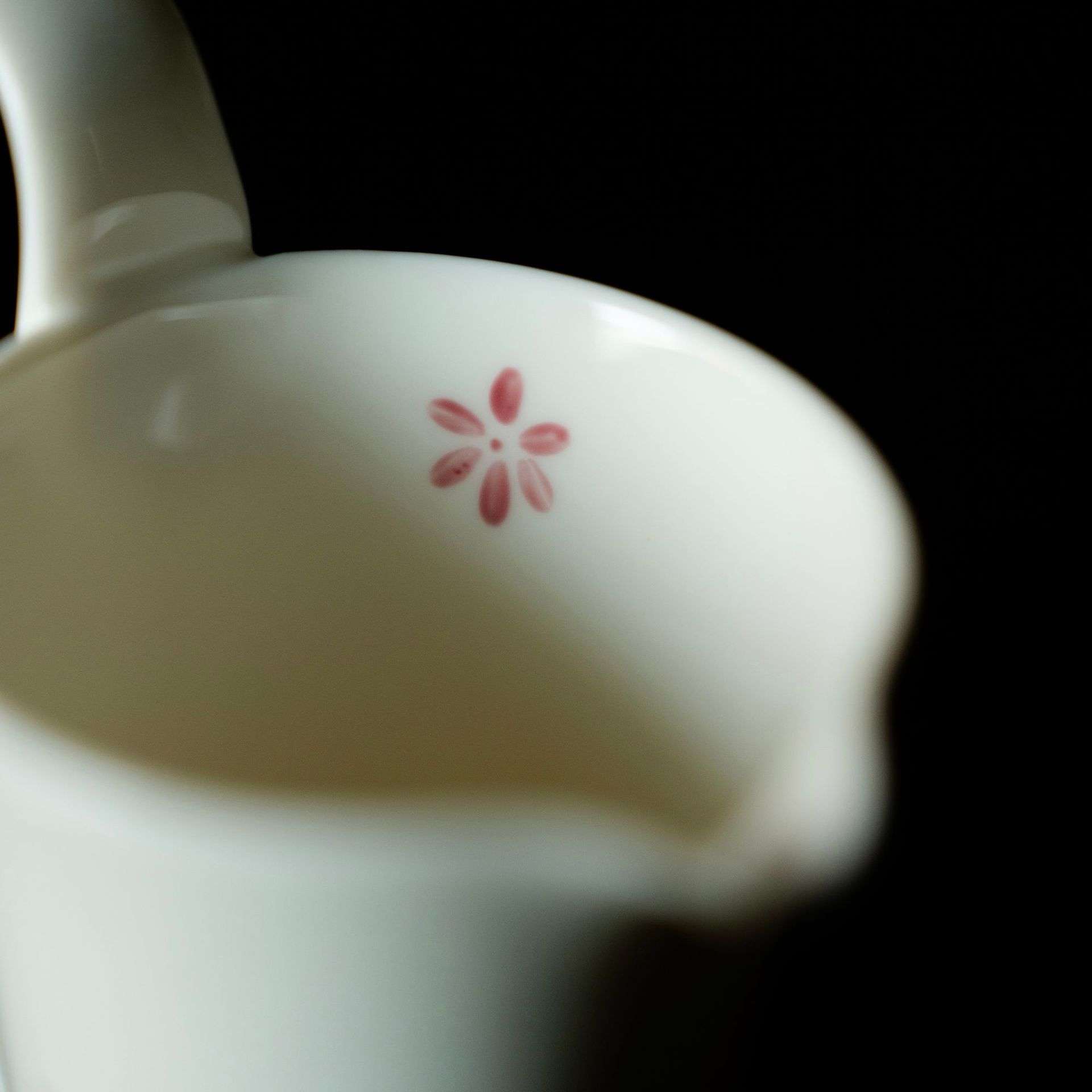 野有作日式手绘花朵雅奏茶艺分茶器加茶杯带柄不烫手茶海公道杯