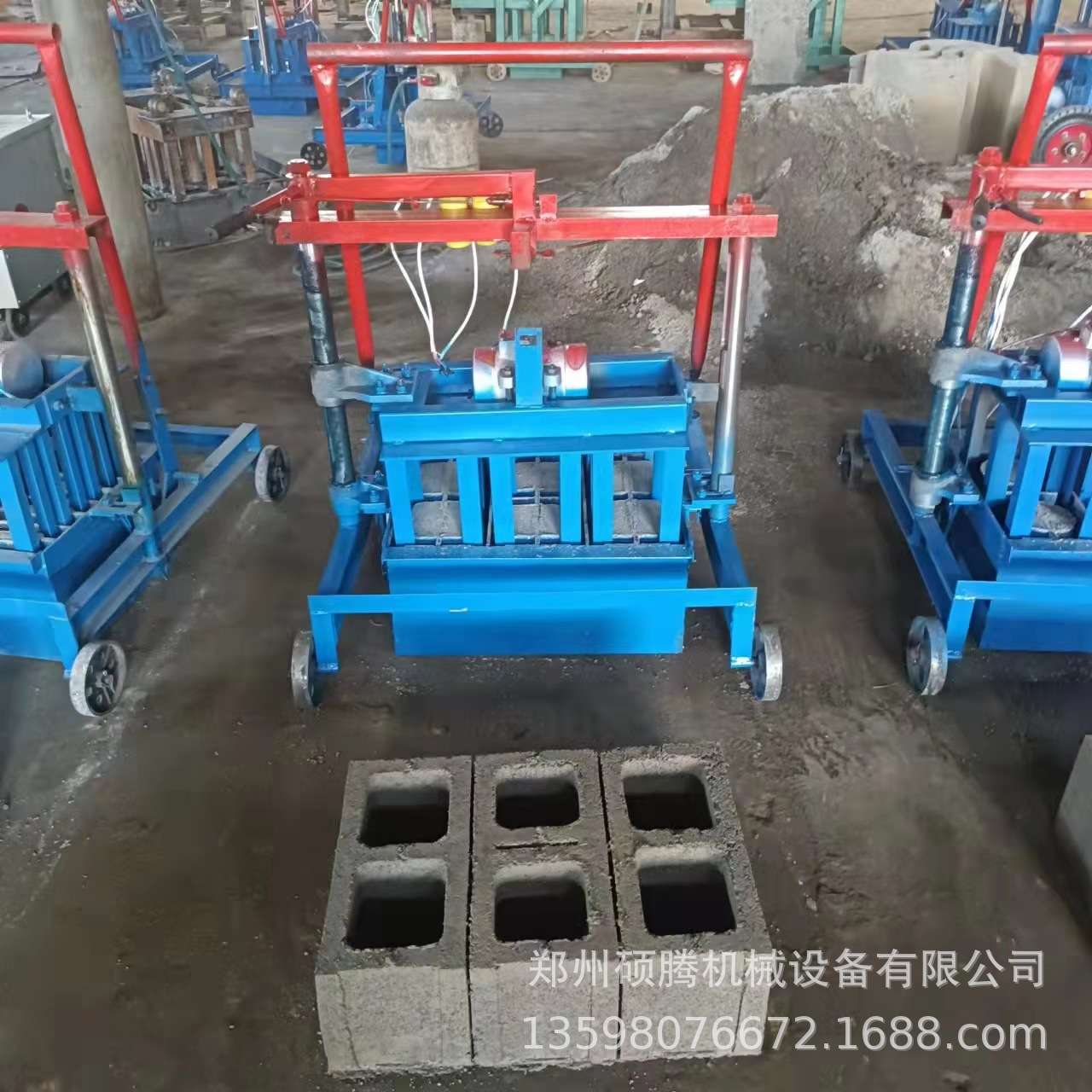 小型全自动空心免烧砖机 马路花砖压砖机 手推式透水砖制砖机