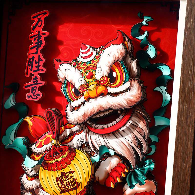 2026新年桌面财神爷摆件马年手工立体画框卧室客厅玄关装饰相框摆