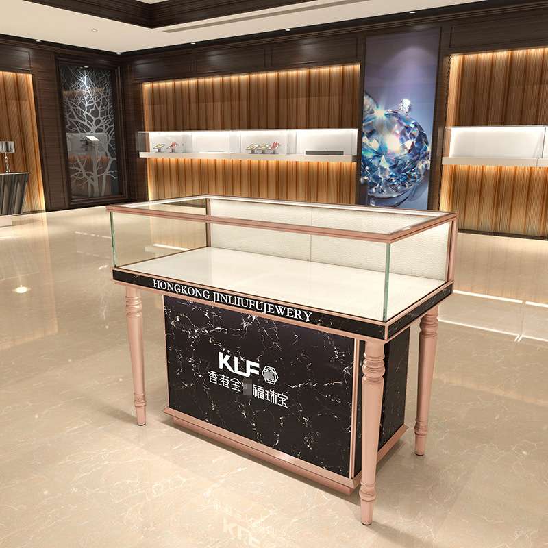 新款欧式珠宝首饰展柜玉器展示柜商场商品陈列柜样品展示架饰品柜