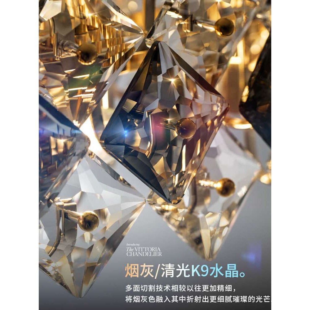 餐厅吊灯 水晶灯长条吧台灯轻奢风格饭厅灯餐桌灯现代简约轻奢