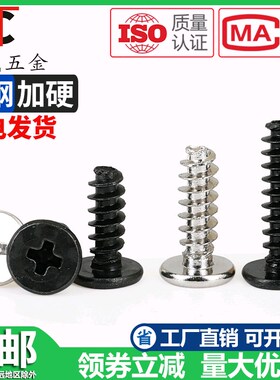 CB黑色镀镍十字扁平头平尾自攻螺丝钉薄大平头M1.2M1.4M2.3M2.6M3