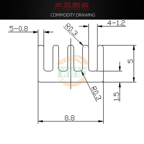 路由芯片散热器 铝制小散热片6*9*5mm  芯片散热块 e型散热片