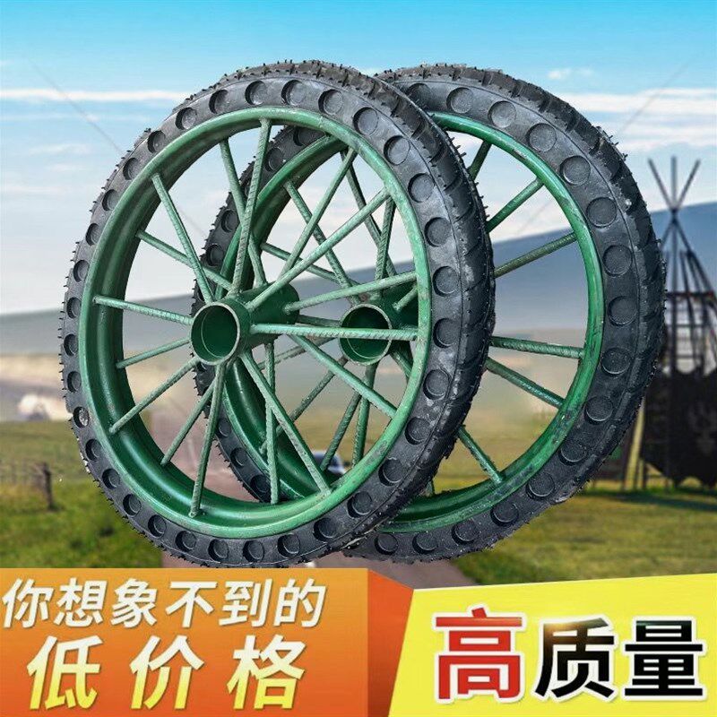 日本进口工地手推车轮胎3.00-18劳动车实心轮 建筑板车斗车辐条钢