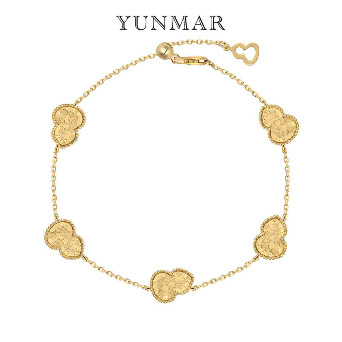 YUNMAR S925银镀22K金手链26Spr015国风轻奢风拉丝葫芦典雅尊贵