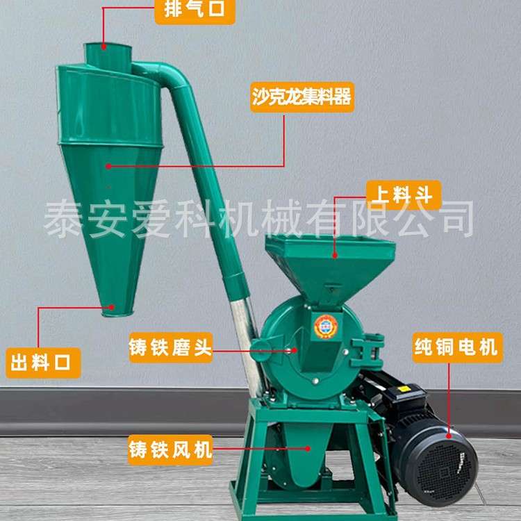 320型五谷杂粮粉碎机三相电机玉米磨粉机家用齿爪粉碎机磨面机