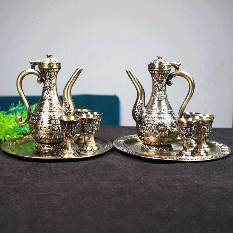 出厂价合金酒具酒壶家居装饰品摆件工艺品电镀上色一件代发现