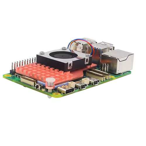 树莓派5代散热风扇 PWM 4针调速Active Cooler主动冷却纯铜散热器
