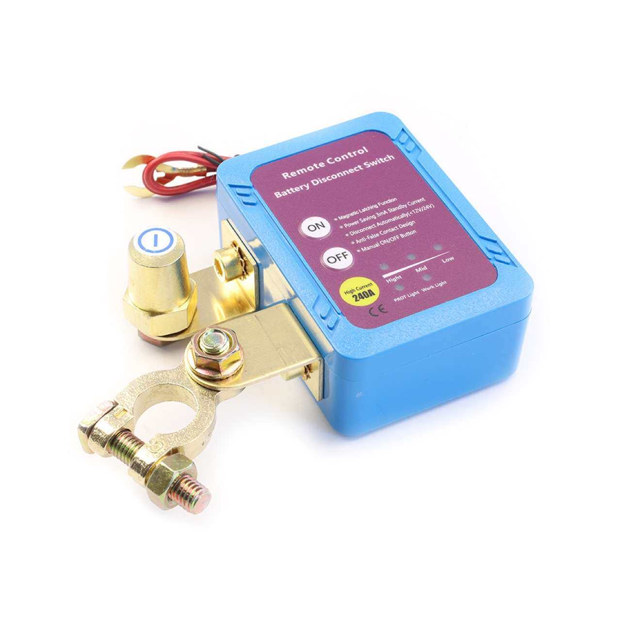 汽车电瓶断电器12V24V防亏电漏电保护器遥控手动一体智能断电器