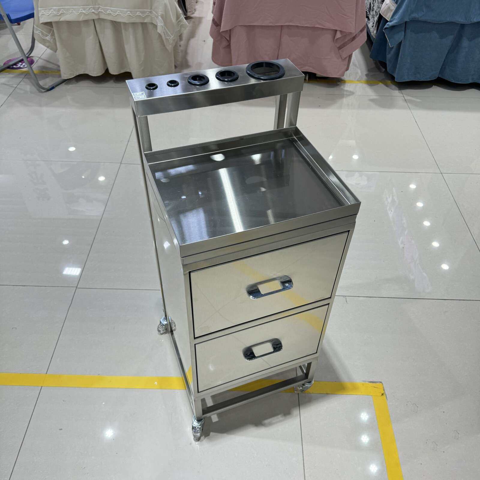 跨境发廊不锈钢工具推车美发店专用多功能工具柜置物架剪发储物柜