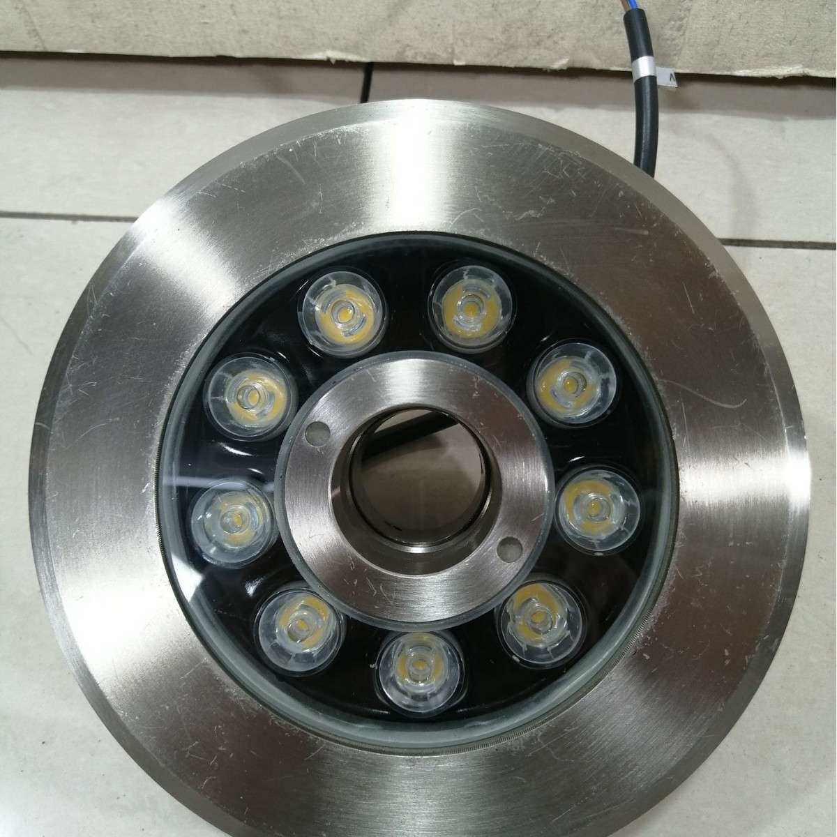 中孔喷泉灯led七彩防水中孔水下灯304不锈钢水底射灯旱喷灯涌泉灯