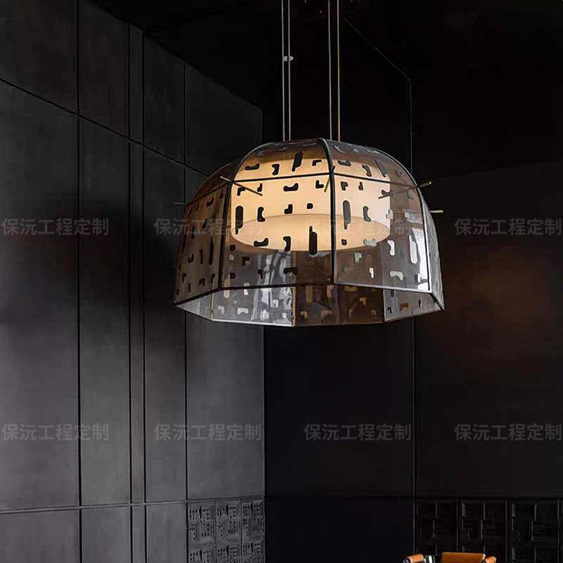 设计师中式酒馆餐厅火锅店吊灯创意灯笼大堂餐桌灯手工刺绣艺术灯