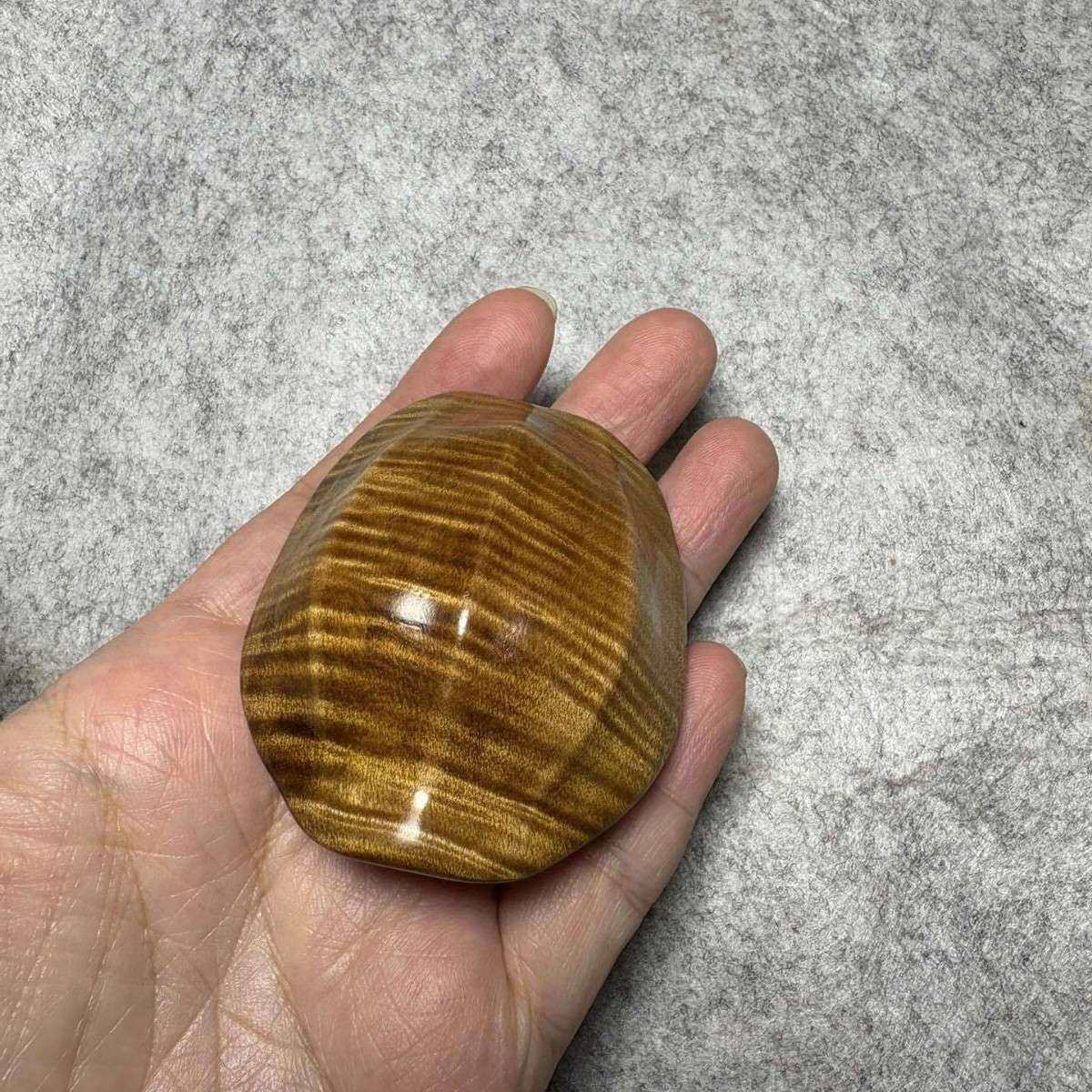 金丝楠木水波纹手把件富甲天下工艺品摆件文玩家具盘完