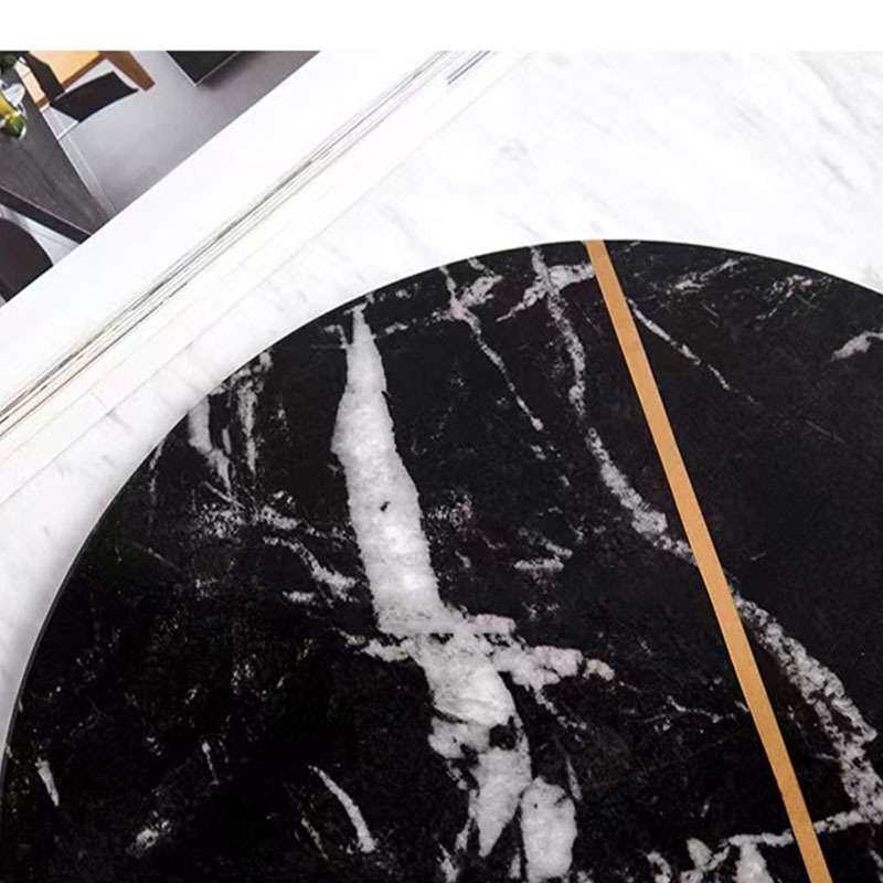 现代轻奢树脂黑白大理石纹托盘软装样板房客厅桌面金色线条装饰品