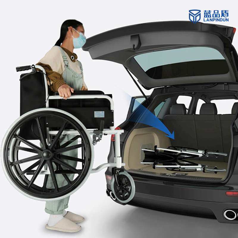 钢制老人经济型复建家具助力椅折叠轻便代步脚踏高度可调手推椅子