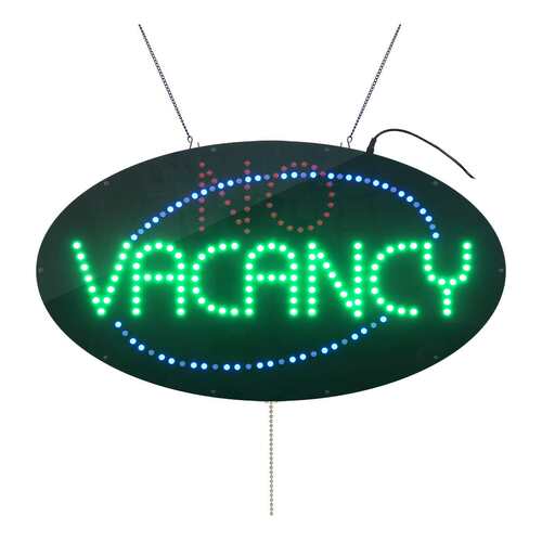 跨境12v亚克力招牌 NO VACANCY 发光字招牌制作led标识工厂
