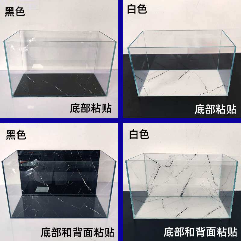 大理石纹白色正面带胶水族背景贴纸纹理清晰现货 水族装饰膜