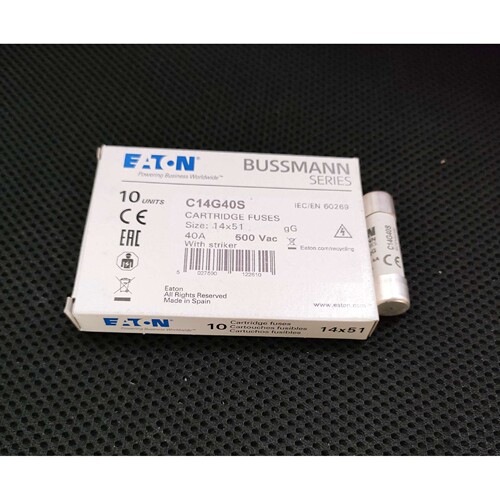 C14G40S陶瓷管保险丝 500V 40A 14X51 巴斯曼BUSSMANN熔断器
