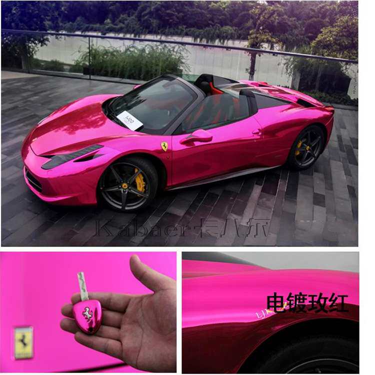 汽车改装进口全车身贴纸镜面电镀银电光可拉伸改色膜整车金属贴膜