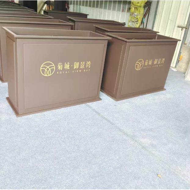 户外不锈钢花箱广场花坛铁艺围栏室外摆街道长方形坐凳售楼部