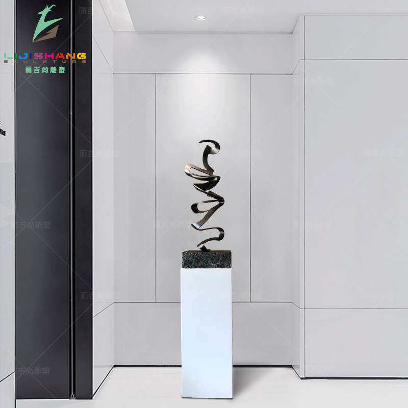 创意不锈钢雕塑摆件商场酒店售楼处办公室落地艺术假山雕塑摆件