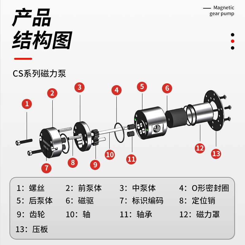 微型不锈钢水油泵自吸粘度液体灌装计量电泵磁力驱动齿轮泵cs020