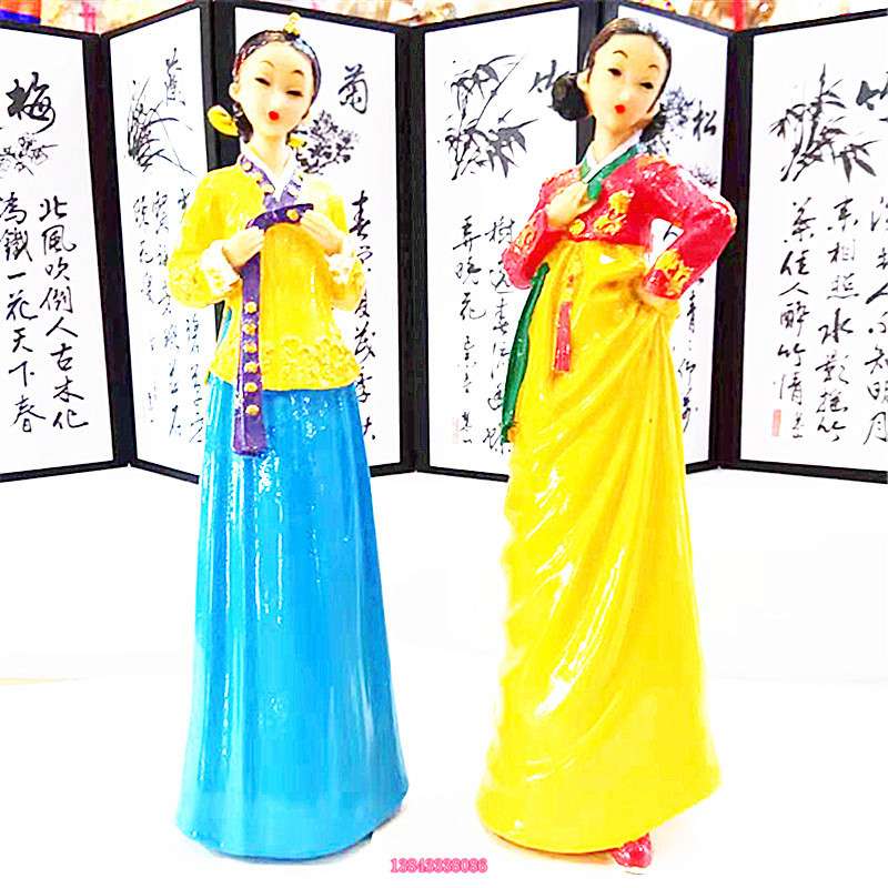 韩式烧烤店开业装修装饰品摆件朝鲜族韩服人偶皇后公主摆件摆饰品