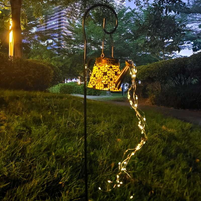 户外家居热销庭院花园别墅园林创意金属水壶装饰摆件铁艺品草坪灯