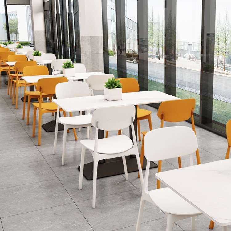 学校饭堂员工食堂桌椅小吃快餐汉堡店商用粉面馆快餐厅餐桌椅组合