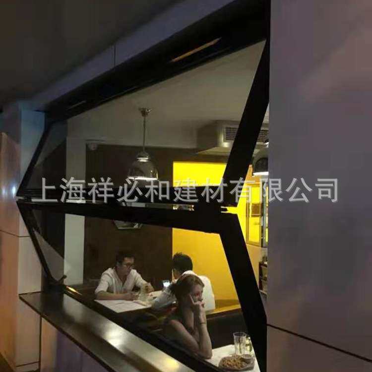 出口品质铝合金双层玻璃折叠窗酒馆咖啡店门面上折窗电动款手动款