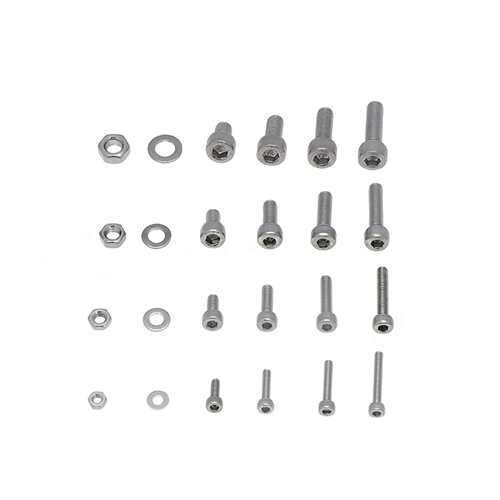 552pcs M3M4M5M6螺丝组合 304不锈钢圆柱头内六角机螺钉垫圈组合