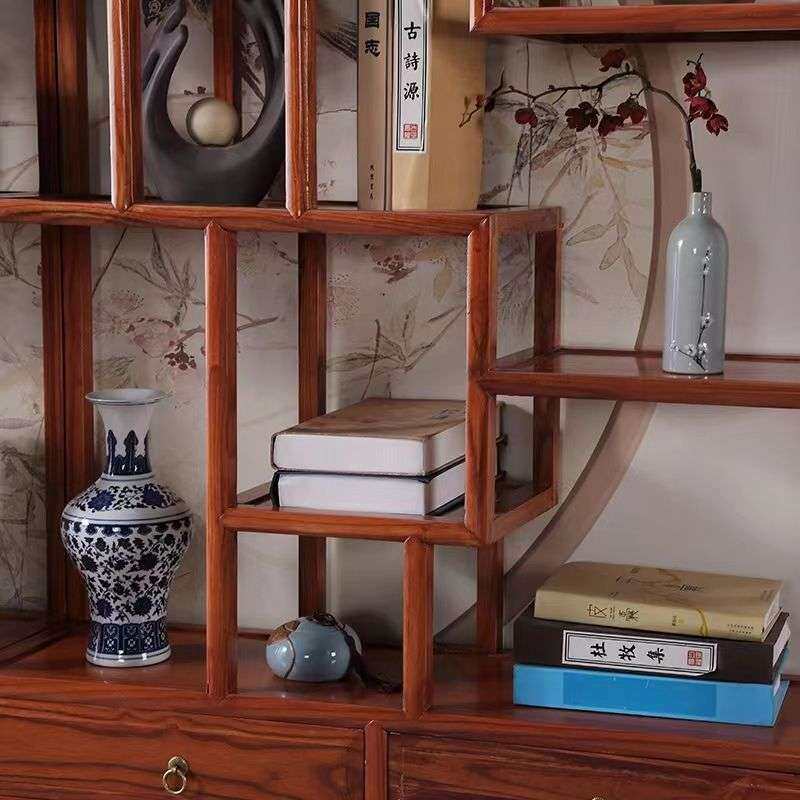 实木博古架新中式置物书架客厅隔断酒柜多宝阁茶具展示架古典家具
