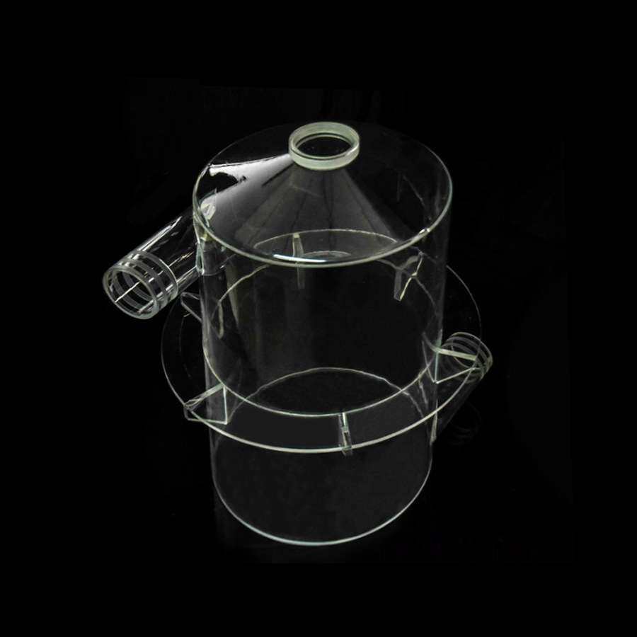 有机玻璃 实验室用带法兰连接器具  亚克力充绒桶精密螺纹
