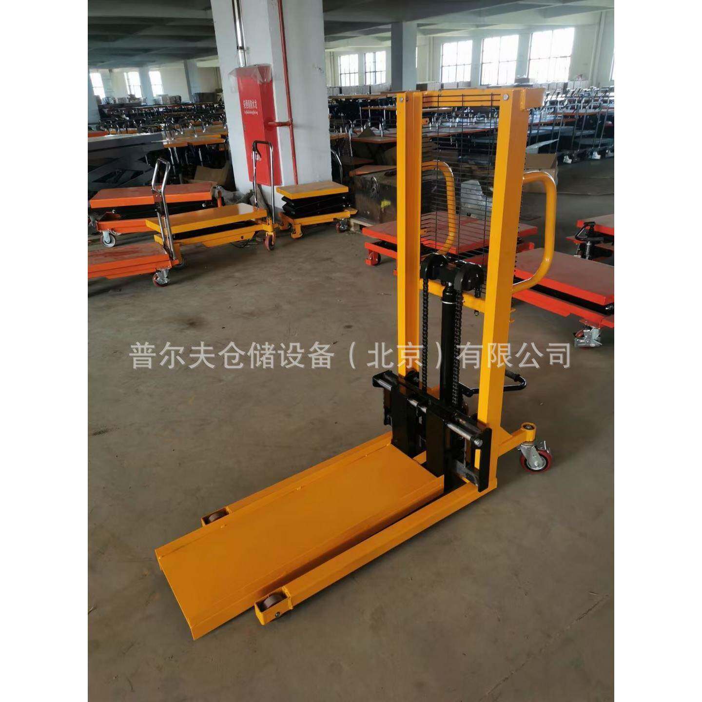 轻型半电动电动堆高车迷你小型升高车自动升降叉车工位车行李车